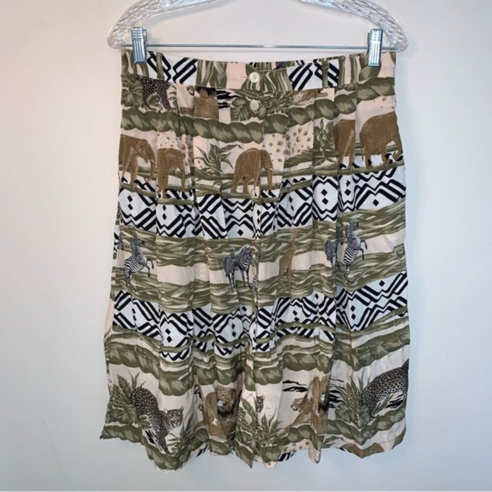Vintage Braemar Jeremy Scott Safari Button Front Skirt